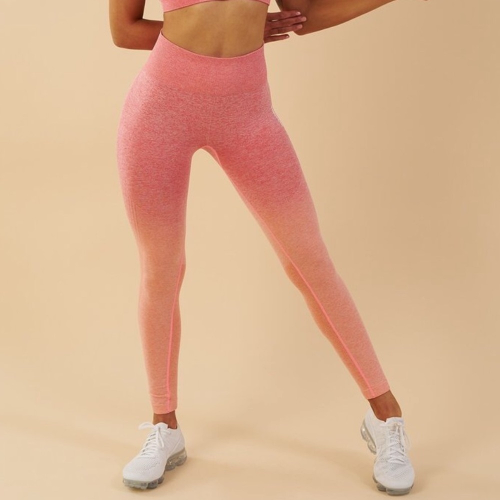 Gymshark pink/orange ombré leggings Sz S